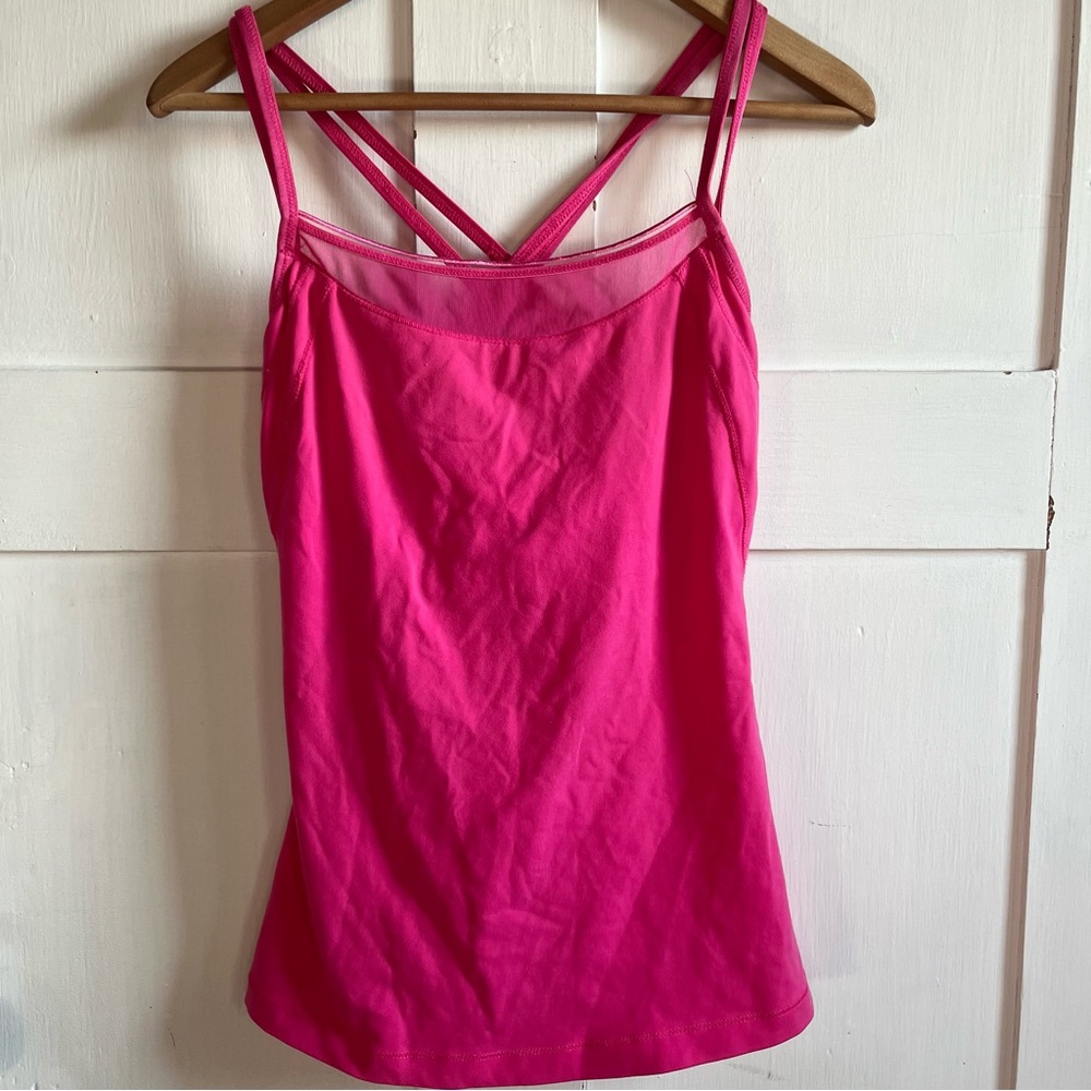 ALO Yoga Fuchsia Double Strap Tank Top LARGE